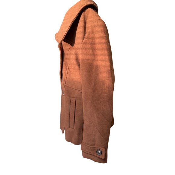 Brown Double-Breasted Peacoat With Wide Collar Small - Picture 3 of 6